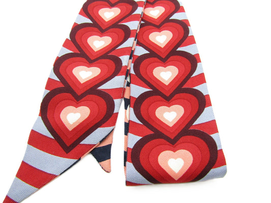 FENDI Rappy Heart Leather Patch Scarf FXT011SZ5TU Red/Multicolor