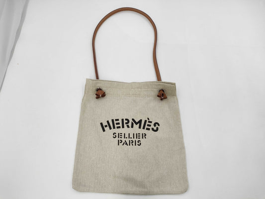 HERMES Aline Shoulder Bag Canvas Ivory