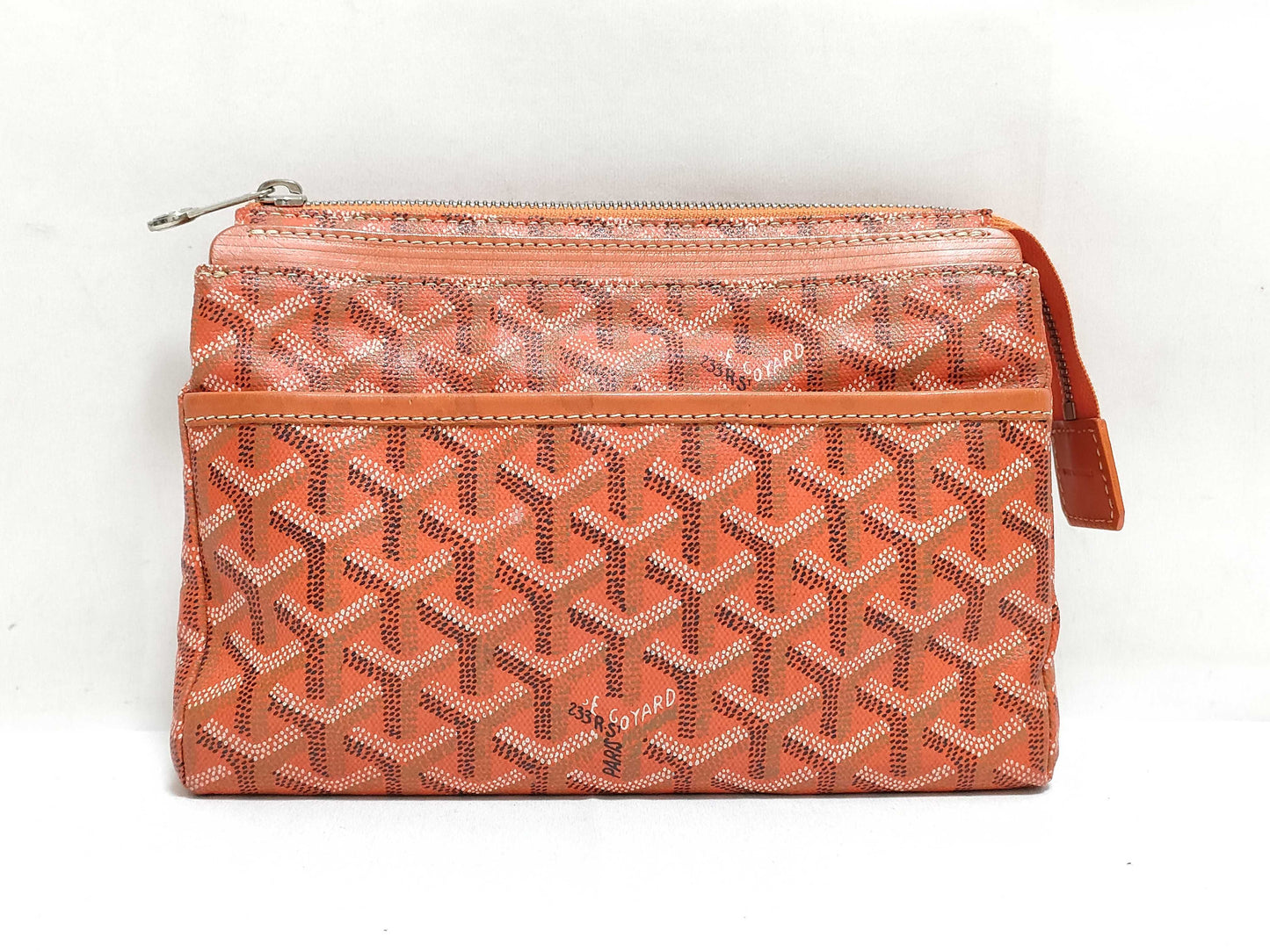 GOYARD Miroir PM Zip Pouch Orange Clutch Bag