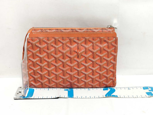 GOYARD Miroir PM Zip Pouch Orange Clutch Bag