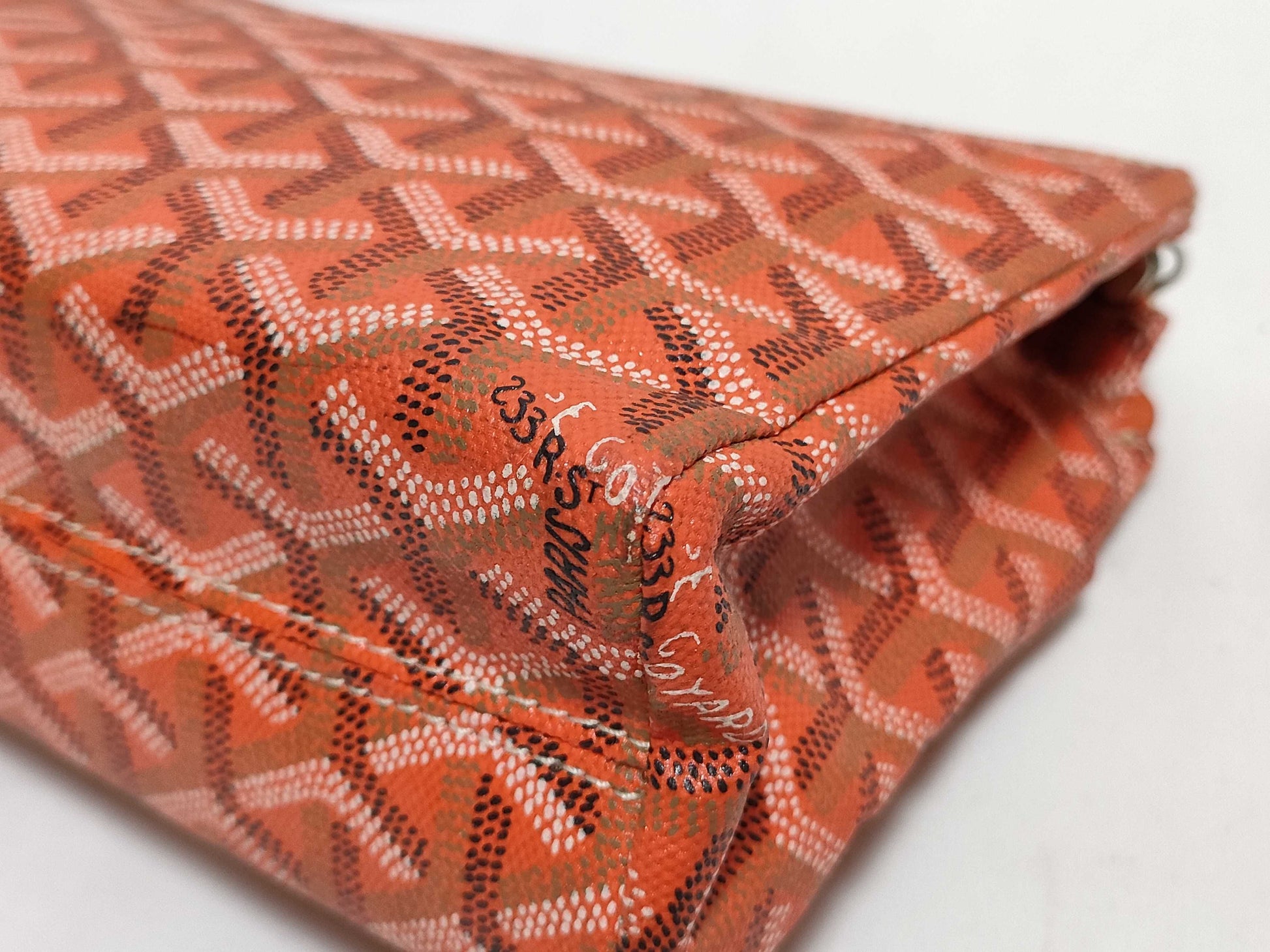 GOYARD Miroir PM Zip Pouch Orange Clutch Bag