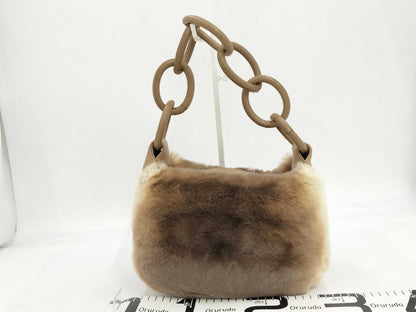 CHANEL Lapin Fur Chain Shoulder Bag