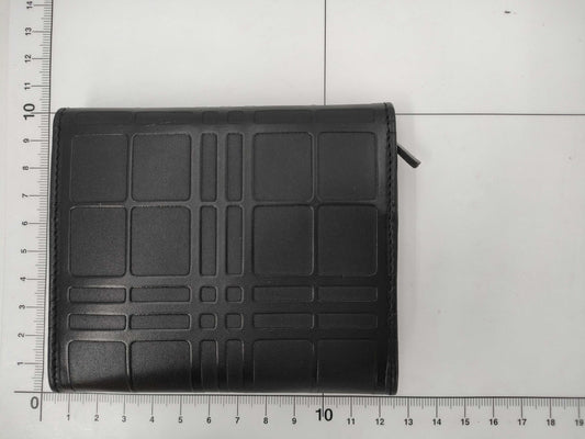BURBERRY Burberry embossed check black leather wallet