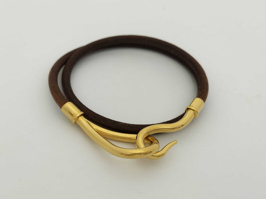 HERMES Jumbo Bracelet Leather Bangle