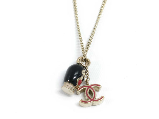 CHANEL CHANEL Necklace Coco Mark Doll Head 05P GP Necklace