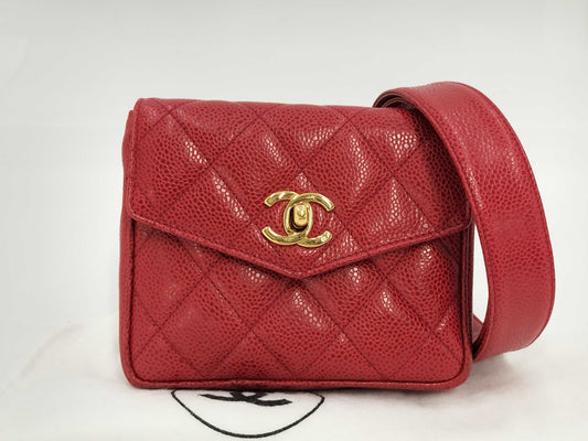CHANEL Coco Mark Matelasse Belt Bag with Seal and Dust Bag