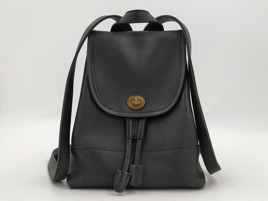 COACH Black Leather Backpack