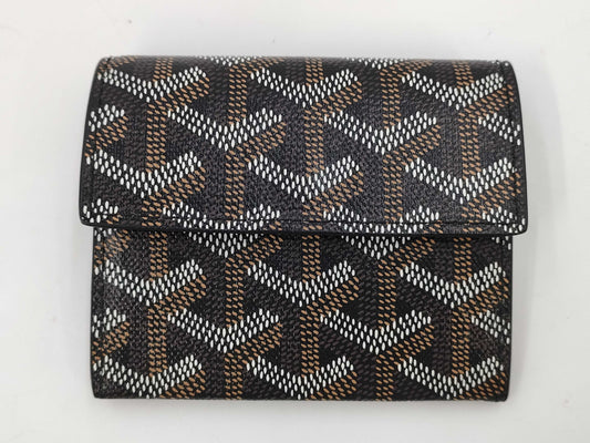 GOYARD Goyard PVC x Leather Marigny Wallet Black x Yellow