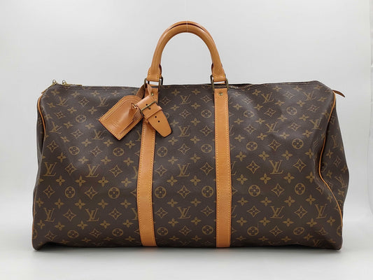 LOUIS VUITTON Monogram Keepall 55 Boston Bag M41424/MI8906