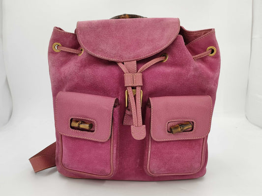 GUCCI Bamboo Suede Backpack