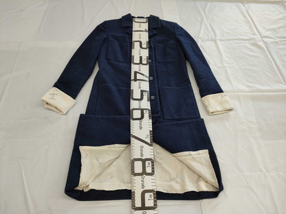 CHANEL Blue Coat Size 34 with Chanel Logo Lining