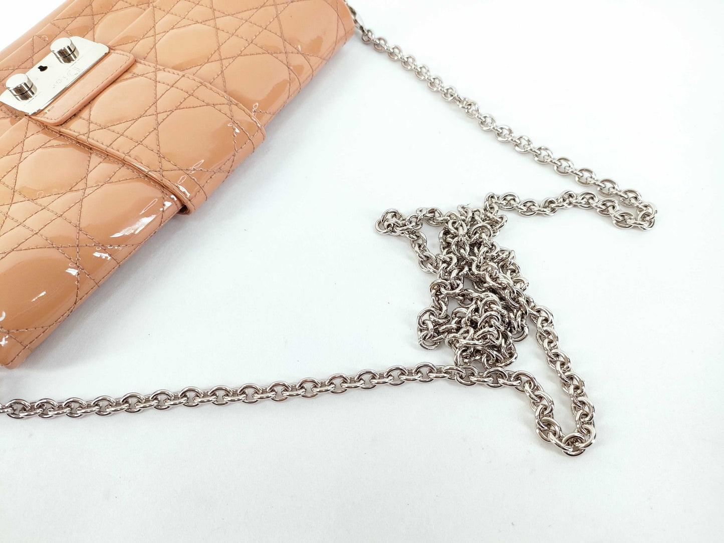 PH-Dior Beige Cannage Patent Leather Miss Dior Promenade Shoulder Bag