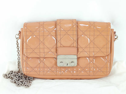 PH-Dior Beige Cannage Patent Leather Miss Dior Promenade Shoulder Bag