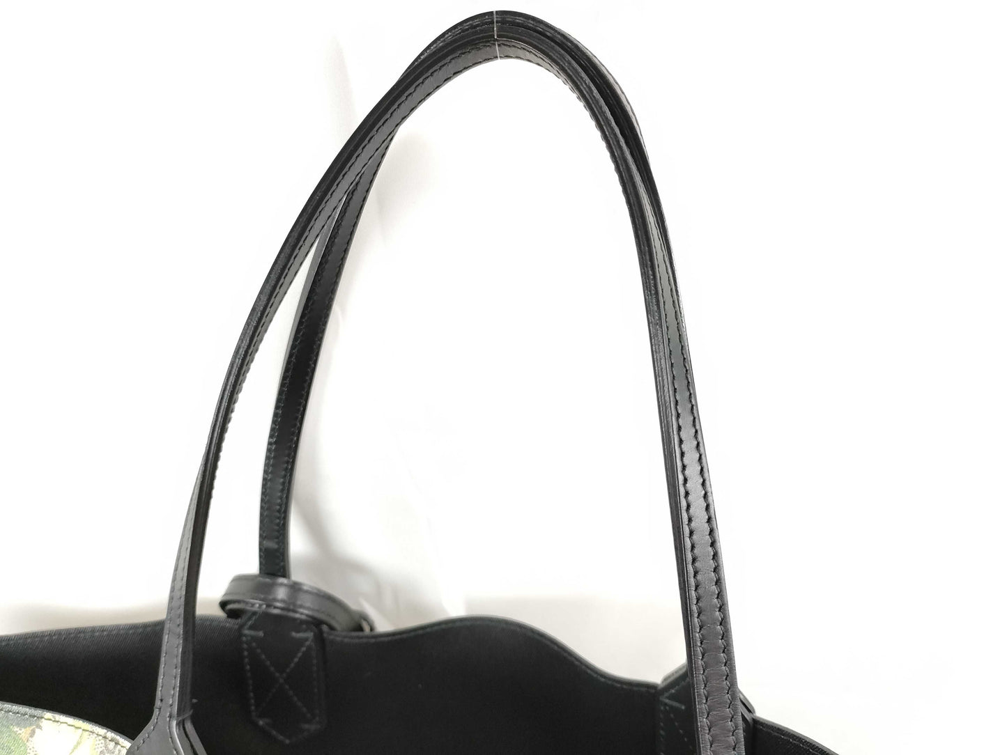 GUCCI GG Supreme PVC and Leather Tote Bag, Beige and Red, 368568 B