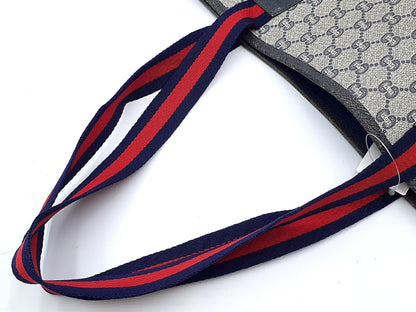 GUCCI 4-Piece Set GG Supreme Sherry Line Leather Tote Bag