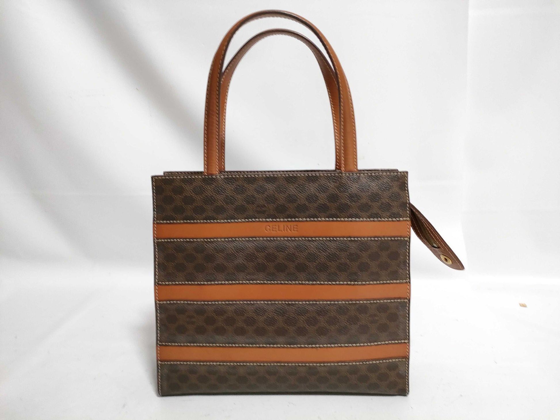 CELINE Macadam PVC Handbag MC96 Brown