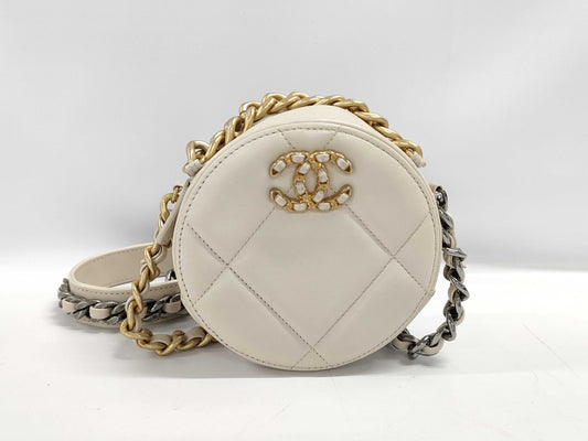 CHANEL Lambskin Round Chain Shoulder Bag