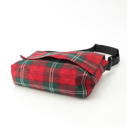 COMME des GARCONS Large Format Wool Canvas Plaid Messenger Shoulder Bag GQ-K202 Red