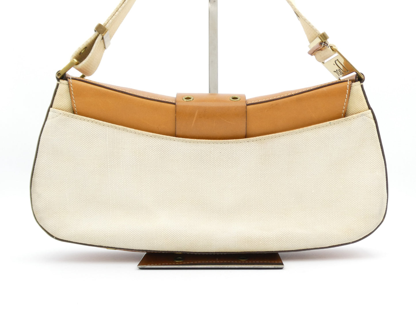 Dior Street Chic Leather Canvas Shoulder Bag