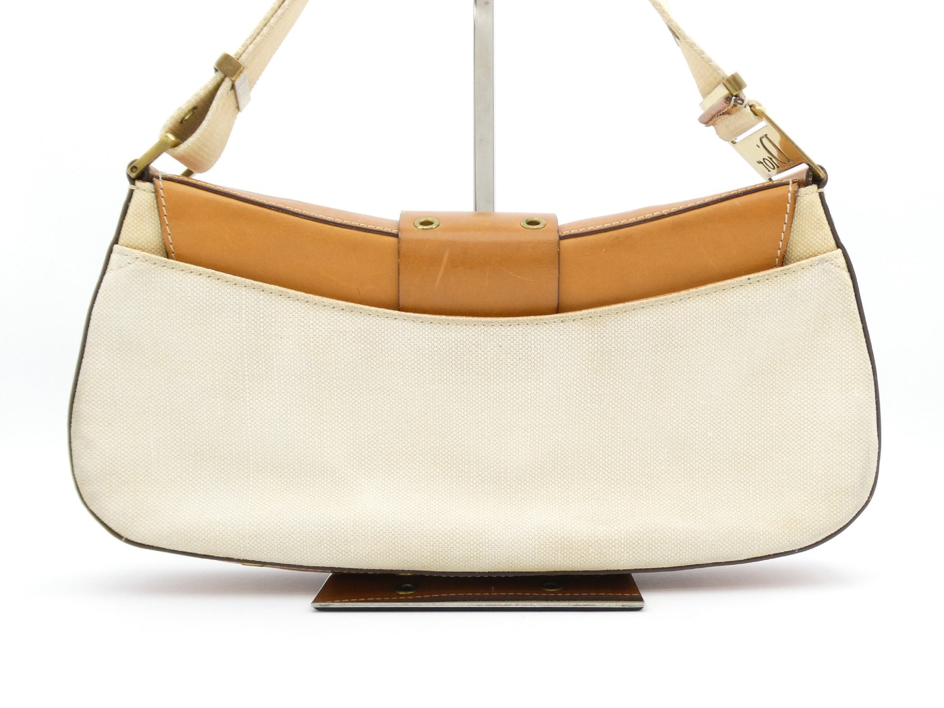 Dior Street Chic Leather Canvas Shoulder Bag