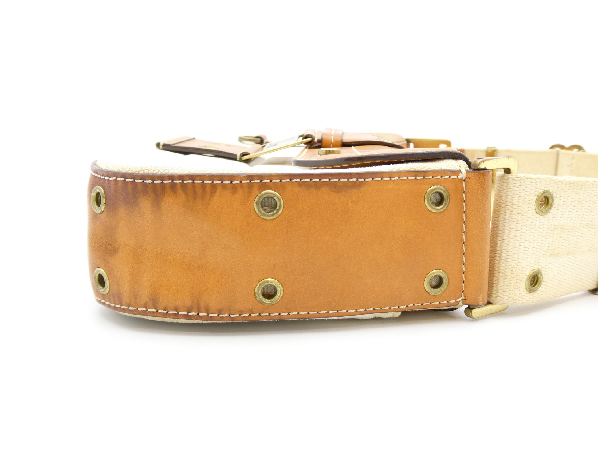 Dior Street Chic Leather Canvas Shoulder Bag