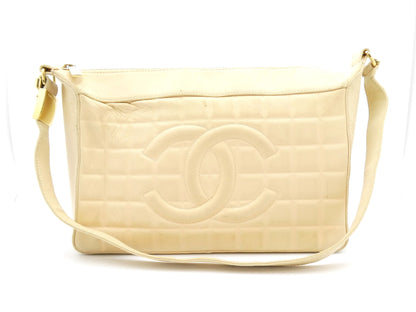 CHANEL Chocolate Bar Coco Mark Lambskin Shoulder Bag