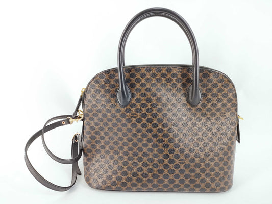 CELINE Black Macadam 2-way Half Moon Bag Handbag