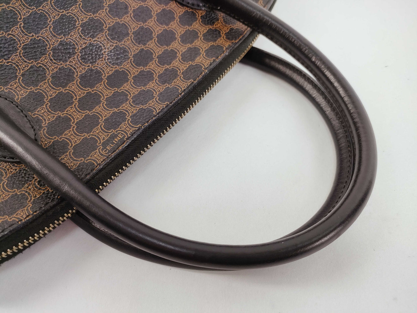 CELINE Black Macadam 2-way Half Moon Bag Handbag