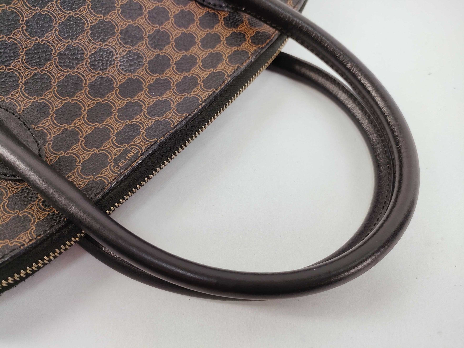 CELINE Black Macadam 2-way Half Moon Bag Handbag