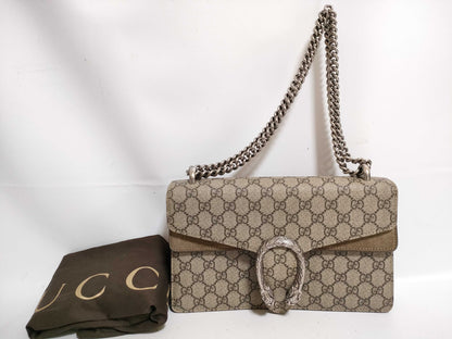 GUCCI GG Supreme Dionysus Chain Shoulder Bag, Beige