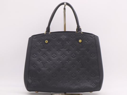 LOUIS VUITTON M41048 Unplanted Montaigne MM Noir TR3184 Handbag with Shoulder Strap, Crochette, Poignier, Cadena Keys x2