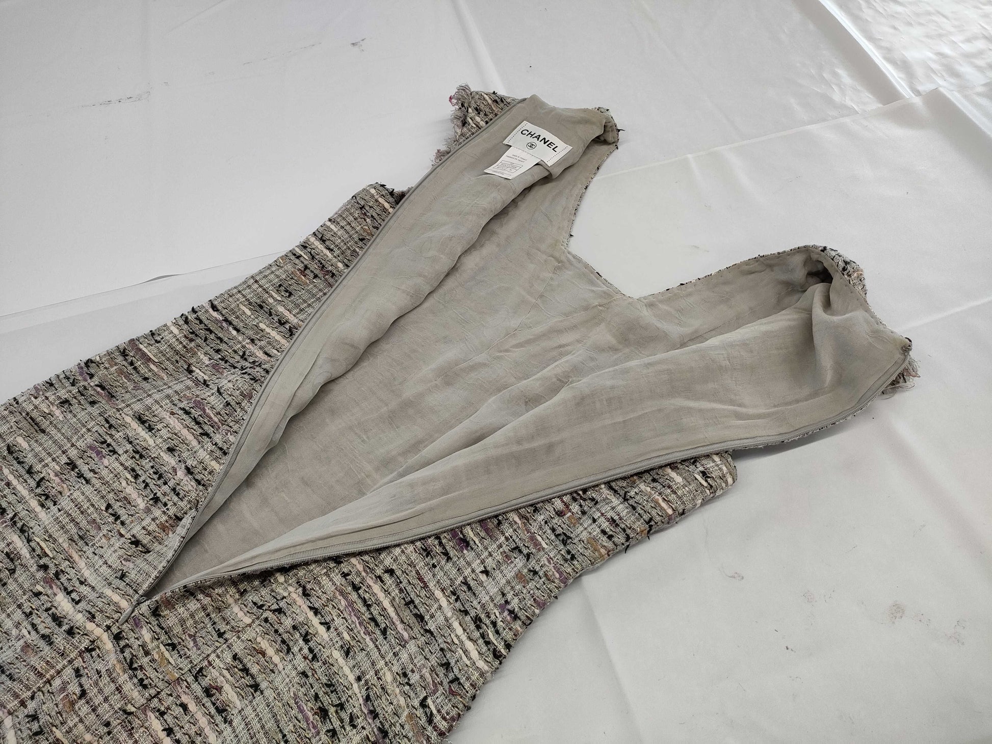 CHANEL Dress P32821V23008 08P #36 Tweed Multicolor Sleeveless