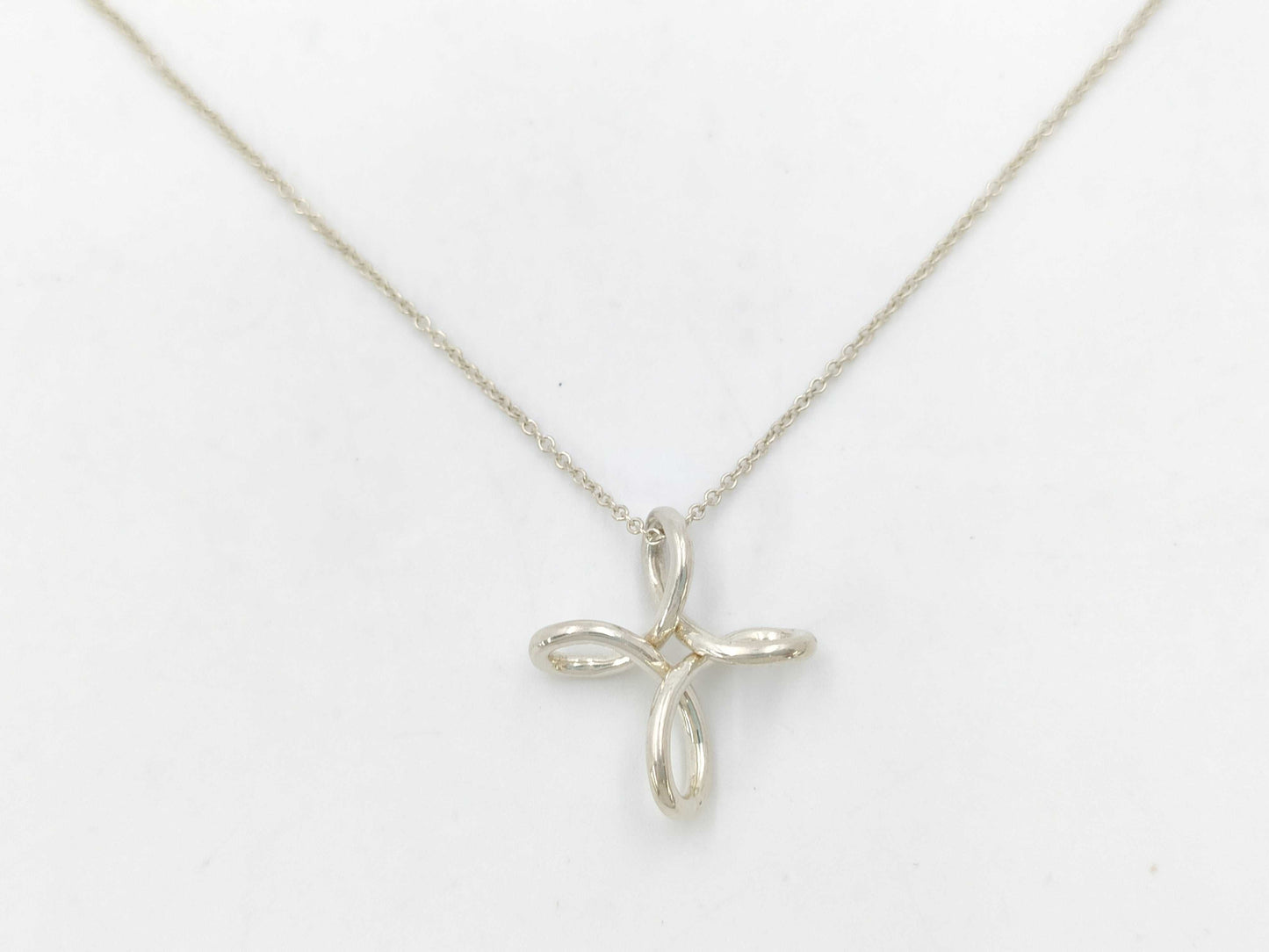 Tiffany&Co. Tiffany Necklace Open Cross 925