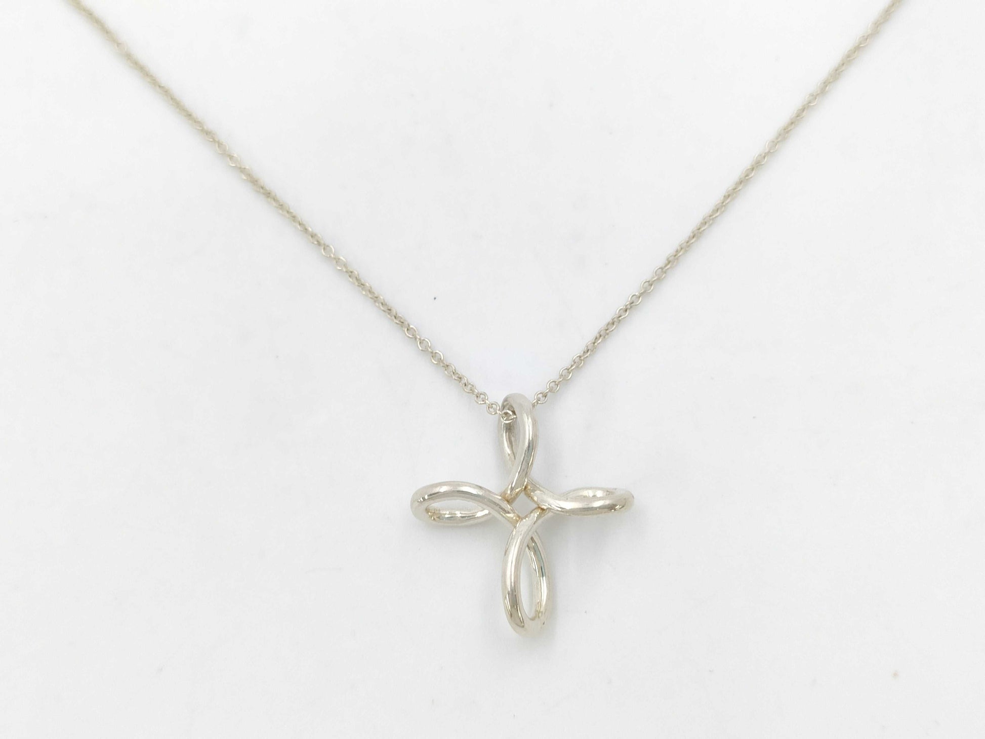 Tiffany&Co. Tiffany Necklace Open Cross 925