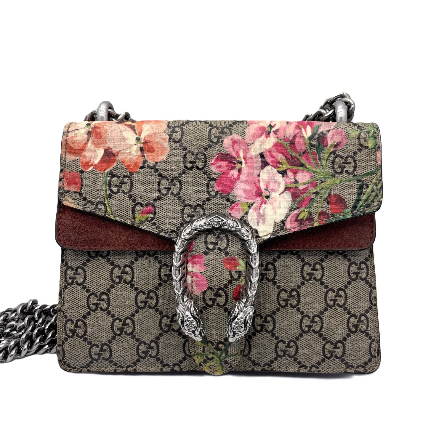 GUCCI Gucci GG Supreme Floral Duonisos Chain Shoulder Bag