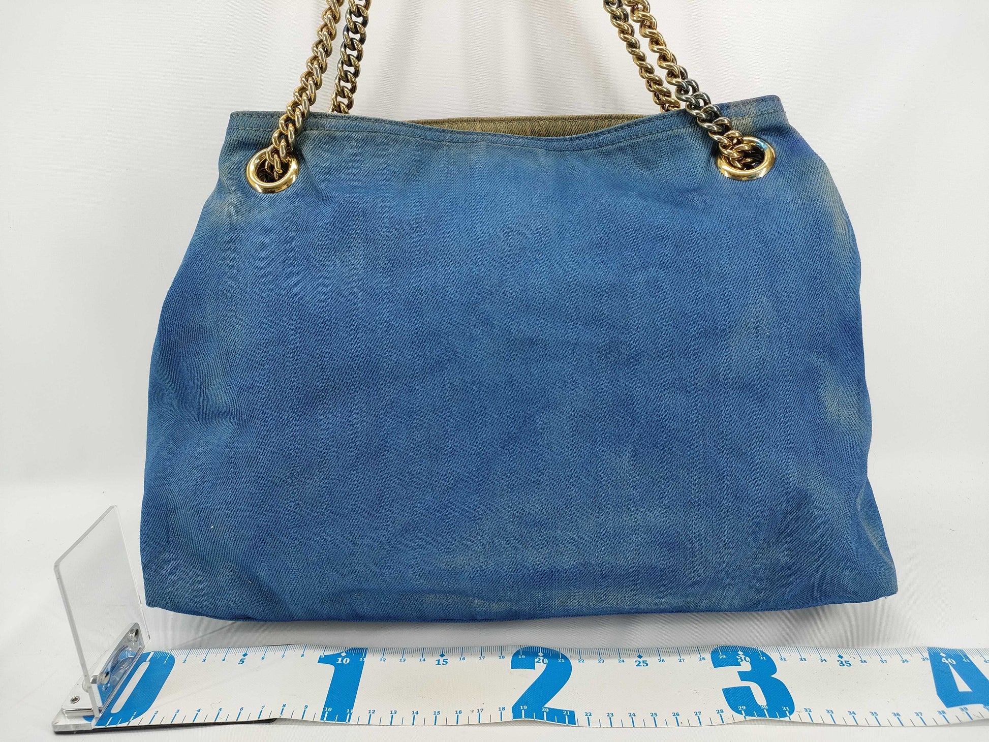 GUCCI Soho Denim Chain Tote Bag