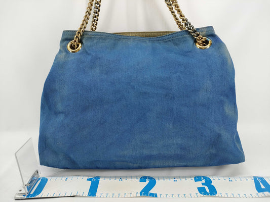 GUCCI Soho Denim Chain Tote Bag
