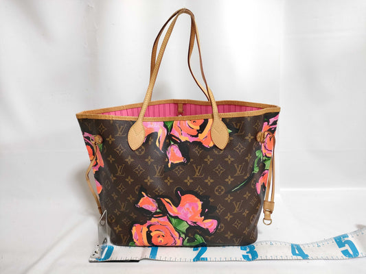 LOUIS VUITTON Monogram Rose Neverful MM Handbag