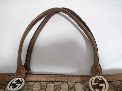 GUCCI Canvas Tote Bag with Heart Hardware