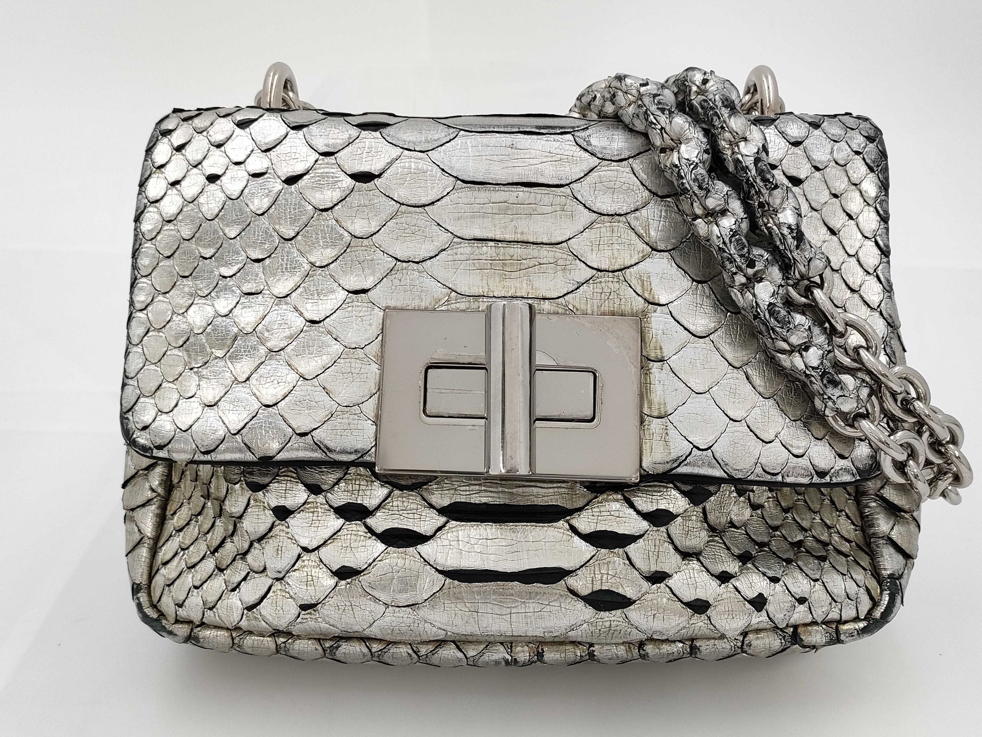 Tom Ford Chain Shoulder Bag with Real Python and Turn Lock