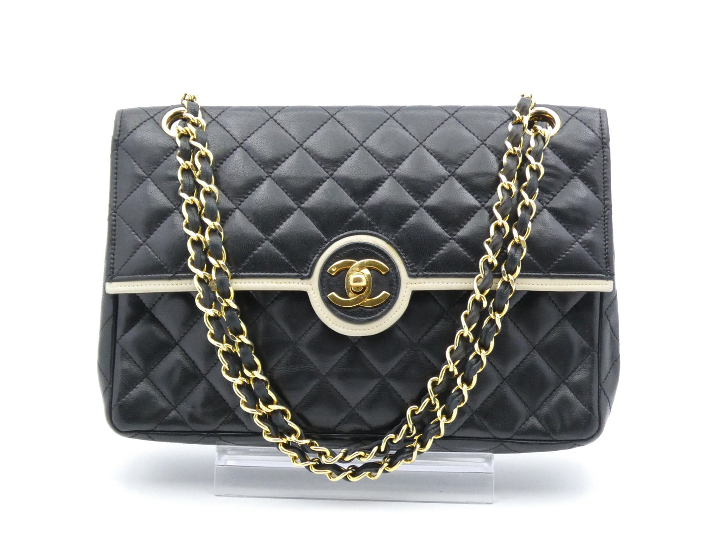 CHANEL Matelasse Round Coco Mark Double Chain Shoulder Bag