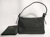 FENDI Zucchino Canvas and Leather Handbag