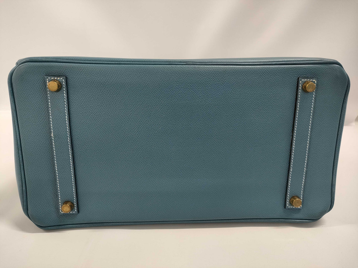 HERMES Birkin 35 Epsom Leather Blue Jean with Gold Hardware B Bag Handbag