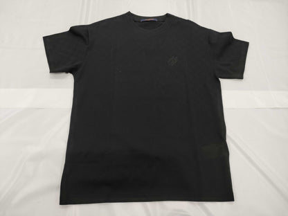 LOUIS VUITTON Damier Mesh T-Shirt, Cotton, Black, Men's, Small