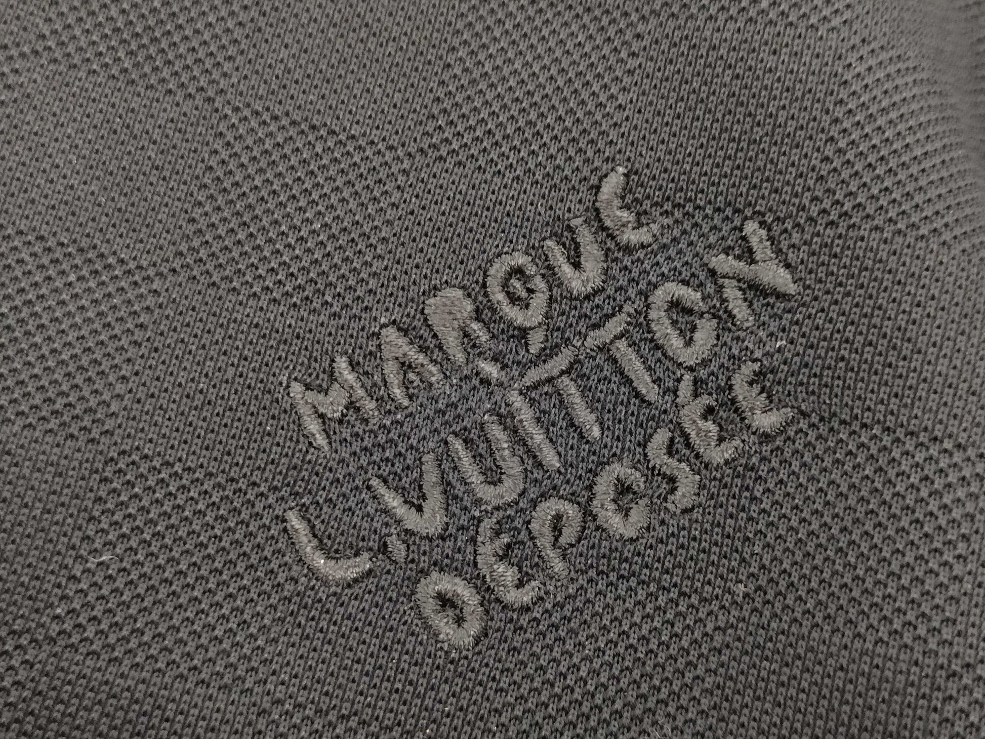 LOUIS VUITTON Damier Mesh T-Shirt, Cotton, Black, Men's, Small