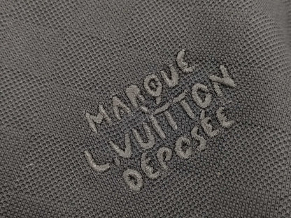 LOUIS VUITTON Damier Mesh T-Shirt, Cotton, Black, Men's, Small