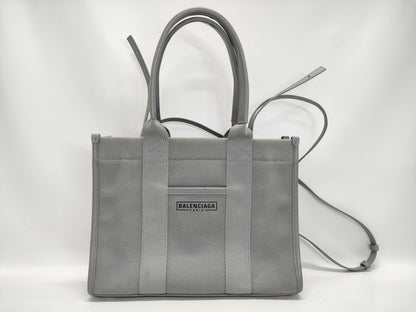BALENCIAGA BALENCIAGA 671402 Hardware Small Tote Canvas Gray Strap Bag