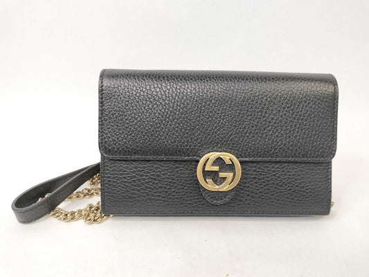 GUCCI Gucci Shoulder Bag Leather Black Clutch Bag