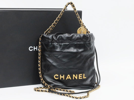(10305_0007) CHANEL Chanel 22 Mini Shiny Calfskin Shoulder Bag