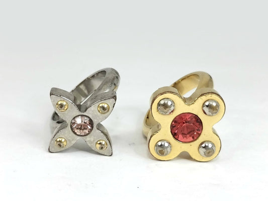 (10313_0004) LOUIS VUITTON Monogram Flower Silver and Gold Ring